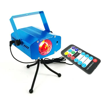 LED Muzikos Žvaigždė Projektoriaus Lempa 7 Spalvų Bangų Vandens Modelį Garso Įjungimo DJ Šviesos Automatinis Lazerio Projektorius su Valdikliu