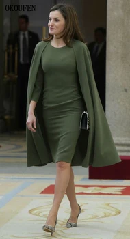 Motina Nuotakos Suknelės su Žaliuoju 2021 Kelio Trumpas Alyvuogių Vestuves Įžymybė Oficialų Suknelė vestido de madrinha farsali
