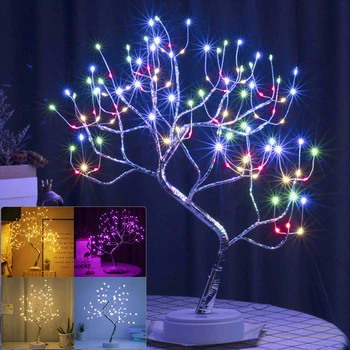 Jutiklinio Jungiklio LED Stalo Medžio Šviesos diodų (LED) Stalo Medžio Šviesos USB/ baterijomis, LED Stalo Bonsai Medis, Kalėdų Šviesos Lempos
